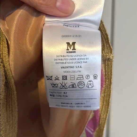 Missoni Pink Yellow Gold Chevron Knee-Length A-Line Skirt Medium - Picture 6 of 7